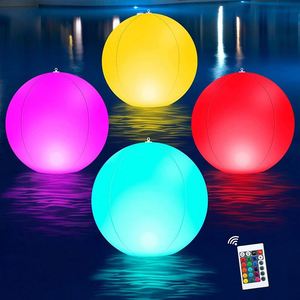 Ballon gonflable portable en PVC avec éclairage LED à télécommande pour décoration extérieure, pelouse, piscine et plage, décoration de fête lumineuse - Product Image 3