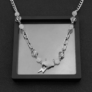 2026 Hot Selling Simple Light Luxury Cloud Lightning Pendant Necklace Silver Plated Unisex's Necklaces Fashion Jewelry Wholesale - Product Image 4