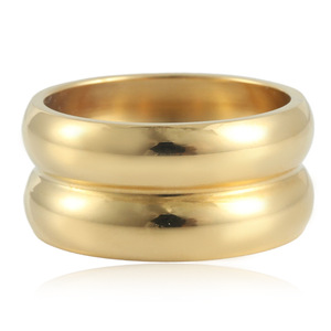 Women's Gold <b>Titanium</b> Steel <b>Ring</b> Geometric Design Punk Style Gift Jewelry 21046 - Product Image 2