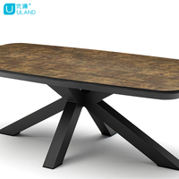 Mobilier de jardin extérieur Table à manger en métal et acier en forme de X Table basse en aluminium pieds meubles de patio chaise