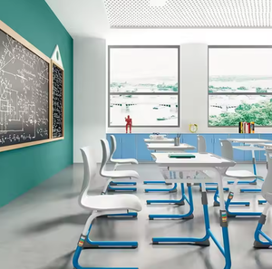 Table d'étude en plastique confortable au design moderne, ergonomique, réglable en hauteur, bureau et chaise individuels pour une utilisation en classe - Product Image 5