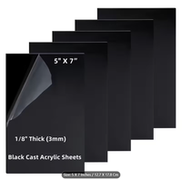 Plaque en acrylique noir pour découpe laser, format personnalisé, panneau PMMA opaque, plexiglas pour signalétique, gravure DIY, épaisseur 1/8 po (3 mm)