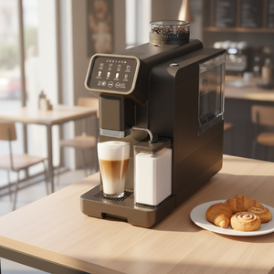 Cafetera Inteligente Totalmente Automática para el Hogar y la Oficina, Pantalla LCD Grande, Cafetera Espresso, Solo para Granos de Café, Estable y Sólida - Product Image 1