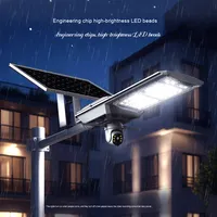 Caméra de surveillance intégrée à énergie solaire IP66 en aluminium avec éclairage LED pour rue, surveillance à distance et interphone bidirectionnel pour routes