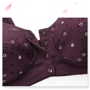 Reggiseno con bottone anteriore in cotone di mezza età e anziani da donna taglie forti senza anello in acciaio stile reggiseno sottile Anti-fasciante reggiseno - Product Image 6