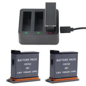 पावर बैटरी (3-पैक) और ट्रिपल यूएसबी चार्जर के लिए DJI AB1 और DJI OSMO कार्रवाई कैमरा