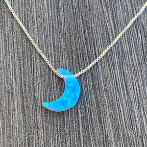 Collana con ciondolo in acciaio inossidabile o oro 14kt grande regalo <span class=keywords><strong>ti</strong></span> <span class=keywords><strong>amo</strong></span> <span class=keywords><strong>per</strong></span> il regalo della luna <span class=keywords><strong>per</strong></span> I suoi gioielli in opale - Product Image 5