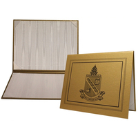 Couverture de diplôme en cuir Pu vierge Logo d'impression d'or dossier de titulaire de certificat scolaire