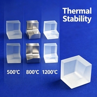 Bloc de silice fondue givré de type L résistant aux hautes températures, taille personnalisée, fixation d'angle en quartz pour équipement optique