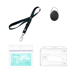 Porte-<span class=keywords><strong>badge</strong></span> rétractable en PVC écologique, lot de 4 avec pince à manteau et <span class=keywords><strong>cordon</strong></span>, porte-carte d'identité étanche - Product Image 1