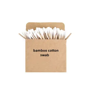 Produttore di boccioli OEM all'ingrosso bastoncini di bambù ecologici bastoncini di cotone bastoncini di bambù a doppia testa