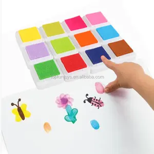 art craft kids use green stamp pad kids wood foam pads