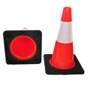 غطاء مخروط مرور عاكس مخصص عالي السطوع من البي في سي الفضي - Product Image 1