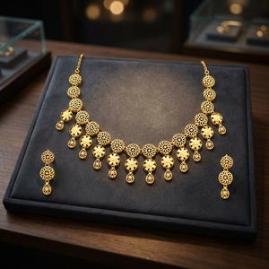 ชุดสร้อยคอทองคำแท้ 14K18K24K แบบไมครอน ดีไซน์ตุรกี ชุดเจ้าสาว เครื่องประดับแฟชั่น ชุดเครื่องประดับงานแต่งงานแบบดั้งเดิม ขายส่ง - Product Image 4