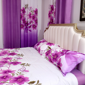 Set Completo di Biancheria da Letto King Size 8 Pezzi con Copripiumino, Lenzuolo con Angoli, <span class=keywords><strong>Federe</strong></span> <span class=keywords><strong>e</strong></span> Tende Coordinate - Product Image 4