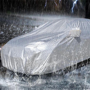 Housse de voiture extensible imperméable en polyester PEVA - Protection UV à 90 %, anti-soleil, anti-poussière, ajustement personnalisable, modèle universel - Product Image 3