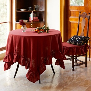 Organic French Luxury Pure <b>Linen</b> Flounce <b>Table</b> <b>Cloth</b> <b>Table</b> Cover Embroiderable Solid Color Home Hotel Customizable Wholes - Product Image 1