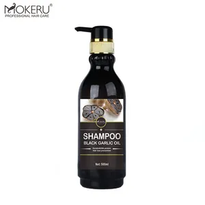 Shampoo de prevenção de queda de cabelo, shampoo orgânico de alho preto e alho para cuidados com o cabelo