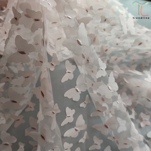 Bay bướm laser cắt voan lưới 3D ren vải thiết kế thêu pháp ren Polyester / Nylon Tulle ren lưới vải - Product Image 2