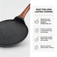 Poêle à crêpes antiadhésive en aluminium moulé sous pression, poêle plate multi-tailles pour cuisinière, usage domestique et professionnel, vente en gros