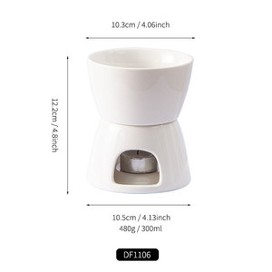 Poêle en céramique DF1106 pour chocolat, 10,3 cm, blanche, résistante à la chaleur, sans fumée, pour faire fondre le beurre de cacao - Product Image 1