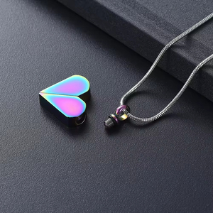 Kalung guci abu peliharaan bentuk hati persegi dapat diputar 360 derajat baja tahan karat perhiasan kremasi harmoni - Product Image 3