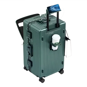 Unisex đa chức năng công suất lớn 30-inch du lịch trường hợp cứng Shell ABS + PC khung nhôm Spinner bánh xe phía trước mở vali - Product Image 4