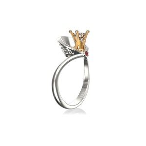 Anello a Corona Bicolore per Donne, Gioiello Elegante e Scintillante, Vendita all'Ingrosso - Product Image 6
