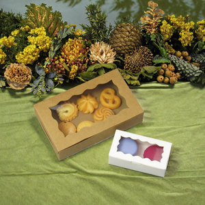 10-Inch Eco-Friendly Sponge Lined Mailer <b>Box</b> Window for Cupcakes-Kraft Paperboard Magnetic Closure Handle Custom Logo - Product Image 3