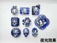 Produit transfrontalier très vendu : Matériaux pour accessoires DIY de style broderie lumineuse motif requin et chat, pour porte-clés, chaînes de téléphone, pendentifs de sac