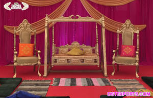Haldi Ceremonia Escenario Decoración Columpio Jhula Elegante Haldi Evento Escenario Decoración Columpio Comprar Jhula para Haldi Ceremonia Australia - Product Image 4