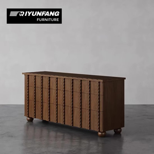 Mueble de Almacenamiento de Madera Sólida para Sala de Estar, Dormitorio u Oficina en Casa, Diseño Moderno y Lujoso, Ajustable, con 6 Armarios, Color Madera Marrón Nuez - Product Image 4