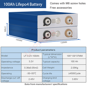 UBPPOWER paket sel baterai Lifepo4 Lithium prismatis 100Ah Lithium Tingkat A 3.2V 12V 48V Lfp baru - Product Image 3