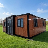 Maison conteneur extensible 40 pieds 20 pieds, prête à l'emploi, villa préfabriquée avec 2, 3, 4 ou 5 chambres, maisonnette mobile préfabriquée et portable