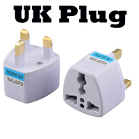 Adaptor konverter soket steker perjalanan Universal 10A 250V putih untuk Rusia Brasil India AS AU UE Inggris