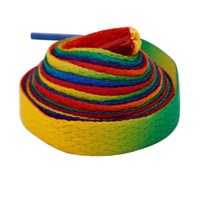 Lacets plats en polyester dégradé arc-en-ciel, lacets colorés pour baskets, vente en gros