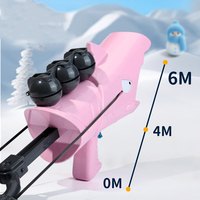 Bemay Toy Jouet de sport d'extérieur, Ensemble lanceur de boules de neige Requin, Lanceur de boules de neige pour enfants avec moules à neige et outils