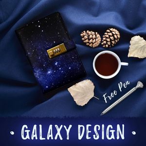 Design della galassia scura di <span class=keywords><strong>dimensioni</strong></span> <span class=keywords><strong>A5</strong></span> con serratura con serratura con blocco con chiusura a penna con blocco diario con blocco in pelle sintetica con blocco - Product Image 3