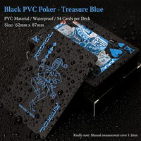 Jeu de cartes de luxe en PVC noir, imperméable, en plastique, avec dorure à chaud, lavable, pour fêtes et jeux