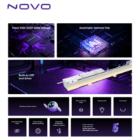 NOVO Rail de rideau électrique motorisé intelligent avec bande LED à changement de couleur, système de rideaux à commande vocale pour fenêtres françaises