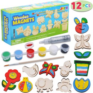 Kit de Pintura Magnética de Madera DIY, Suministros de Arte y Manualidades de Madera para Fiestas, Juguete Educativo de Artes y Manualidades de Madera - Product Image 2