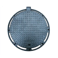 Couvercles de puits en fonte ductile EN124 moulés au sable, noirs, ronds, durables, pour canalisations d'égout et sécurité routière
