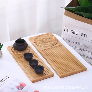 ถาดไม้ไผ่ธรรมชาติทรงสี่เหลี่ยมสไตล์ญี่ปุ่น สำหรับเสิร์ฟชา ผลไม้ ขนมปัง ถาดอเนกประสงค์สำหรับใช้ในโรงแรม JM 008 - Product Image 4