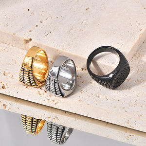 Fabrication de bijoux, or coréen italien, bijoux de mode personnalisés, bague signet en acier inoxydable pour homme, étoile à six branches - Product Image 6