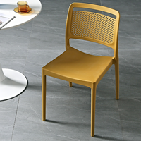 Chaise de salle à manger ergonomique empilable légère pour la maison, dossier épaissi, design simple, tabouret en plastique pour restaurant, cantine, salon de thé, maison