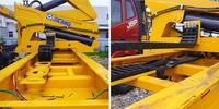 Remorque porte-conteneurs à levage latéral, remorque porte-conteneurs à chargement latéral, remorque porte-conteneurs squelette avec levage hydraulique, transport de conteneurs ISO, remorque porte-conteneurs à plateau plat de 40 pieds