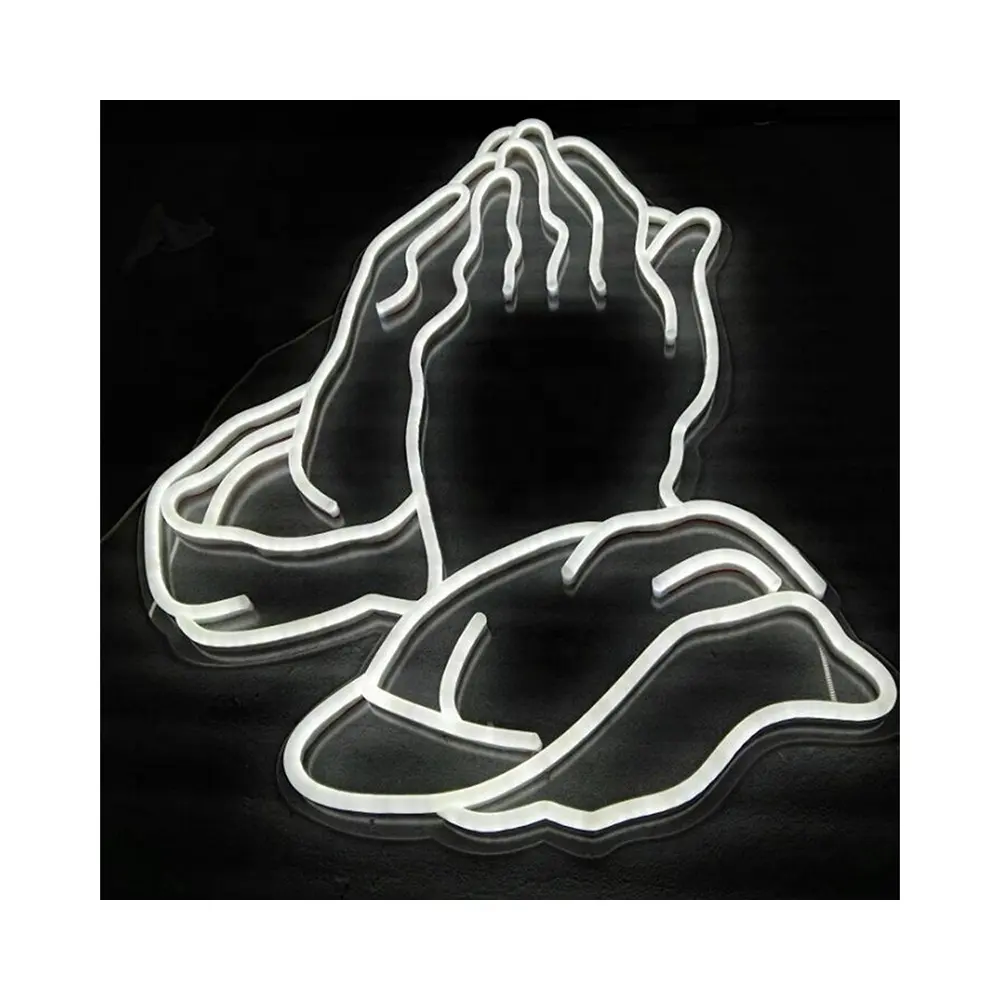 سعر المصنع حسب الطلب انخفاض الشحن صلاة رجل الصلاة اليد LED النيون علامة