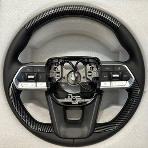 Volant en cuir et bois <span class=keywords><strong>de</strong></span> pêche rouge pour <span class=keywords><strong>Toyota</strong></span> Camry Corolla Rav4 Prius <span class=keywords><strong>Yaris</strong></span> 4Runner Alphard LEXUS LX570 LX470 GX460 - Product Image 4