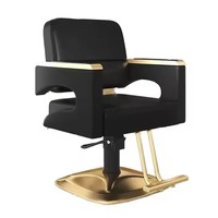 Fauteuil rotatif en acier inoxydable pour meubles de salon de barbier avec fonction de levage Chaise de beauté spéciale pour salon de coiffure