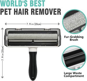 Self-Cleaning Pet Hair Remover Roller Removable Handle Reusable <b>Dog</b> Cat Fur Brush <b>Bed</b> <b>Sofa</b> Car Top Selling OEM Wholesale - Product Image 2